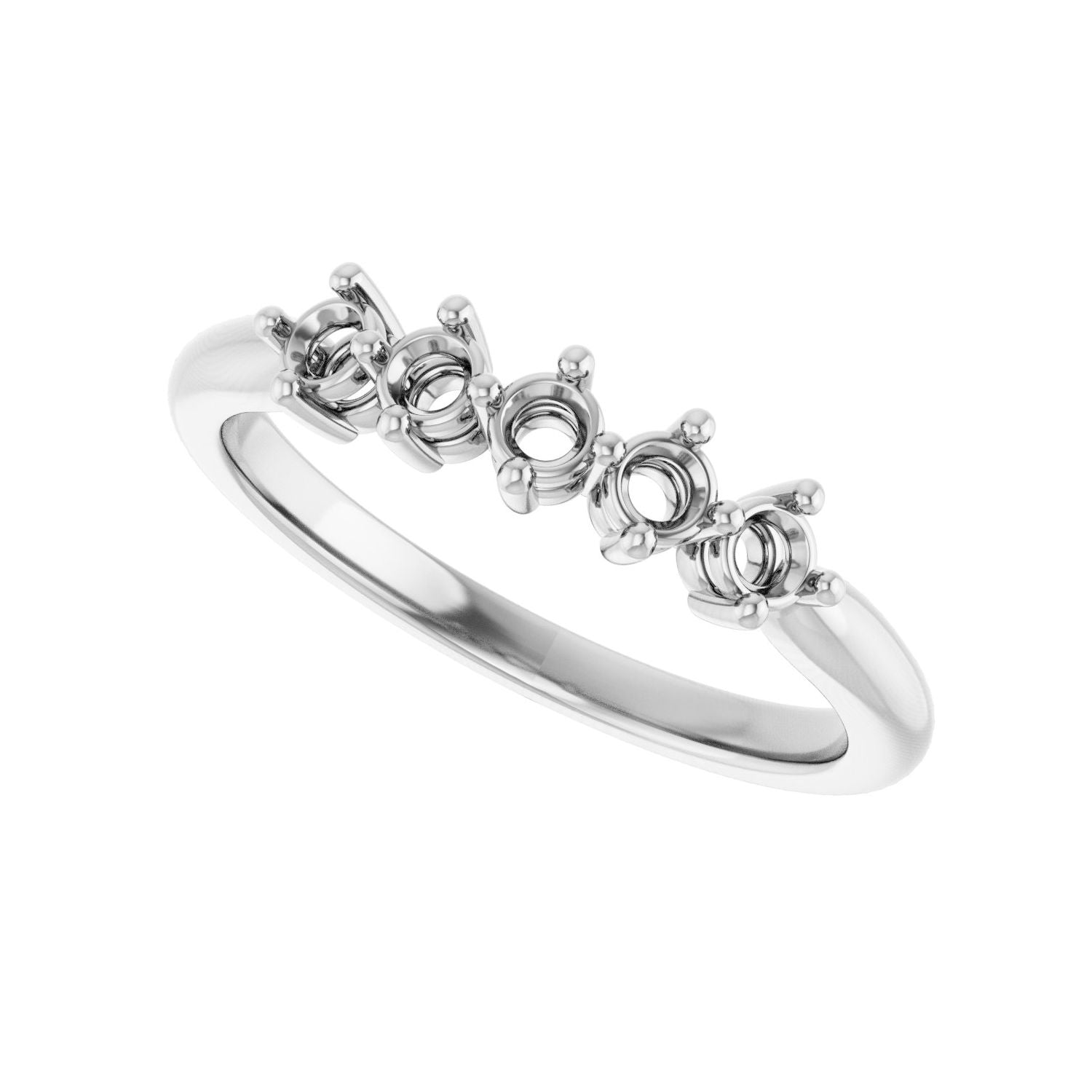 Five-Stone Anniversary Band - Round 1MM-2.5MM | Metal Type=14K White Gold | Diamond Size=2.5MM | Image 2
