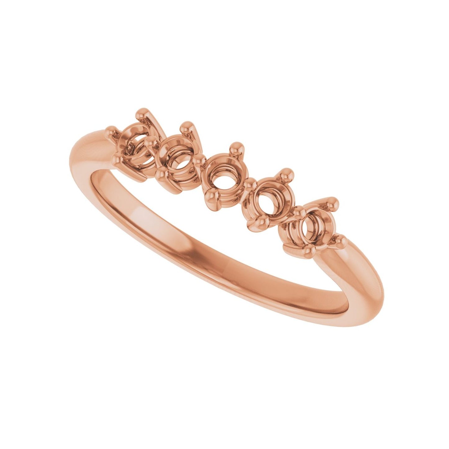 Five-Stone Anniversary Band - Round 1MM-2.5MM | Metal Type=14K Rose Gold | Diamond Size=2.5MM | Image 2
