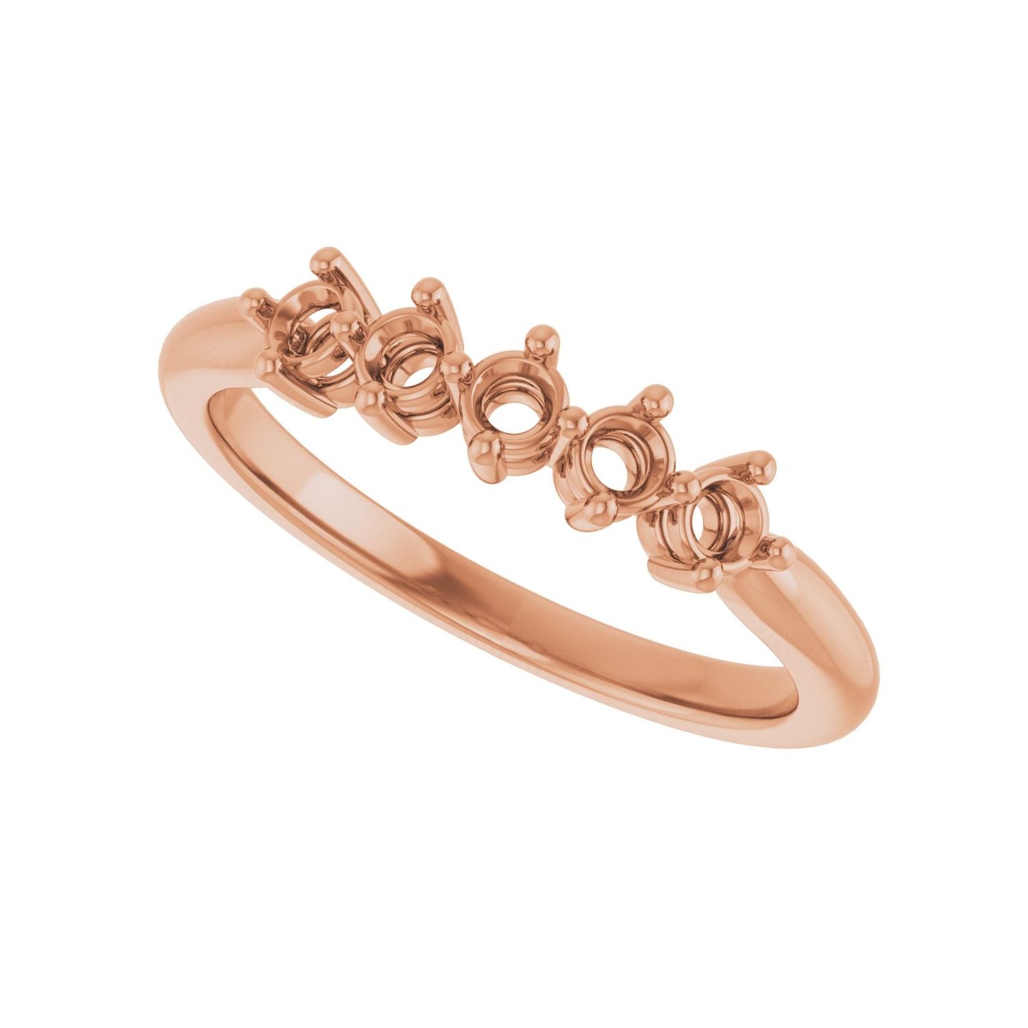 Five-Stone Anniversary Band - Round 1MM-2.5MM | Metal Type=14K Rose Gold | Diamond Size=2.5MM | Image 2