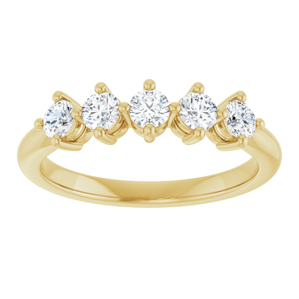 Five-Stone Anniversary Band - Round | Metal Type=14K Yellow Gold | Diamond Size=3MM | Image 1
