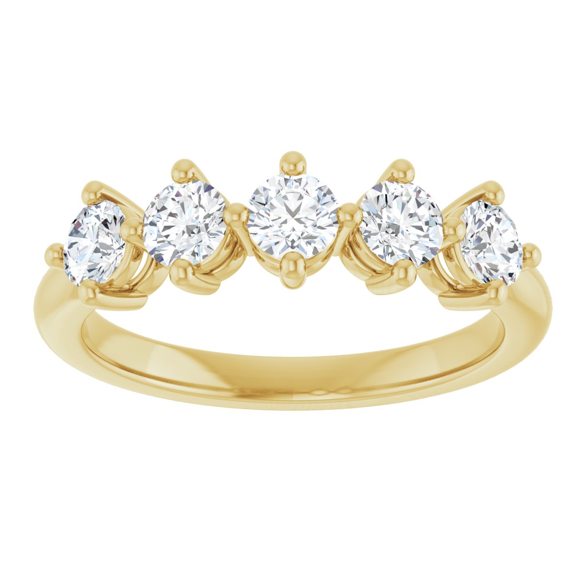 Five-Stone Anniversary Band - Round | Metal Type=14K Yellow Gold | Diamond Size=3.5MM | Image 1