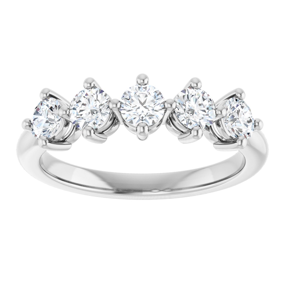 Five-Stone Anniversary Band - Round | Metal Type=14K White Gold | Diamond Size=3.5MM | Image 1