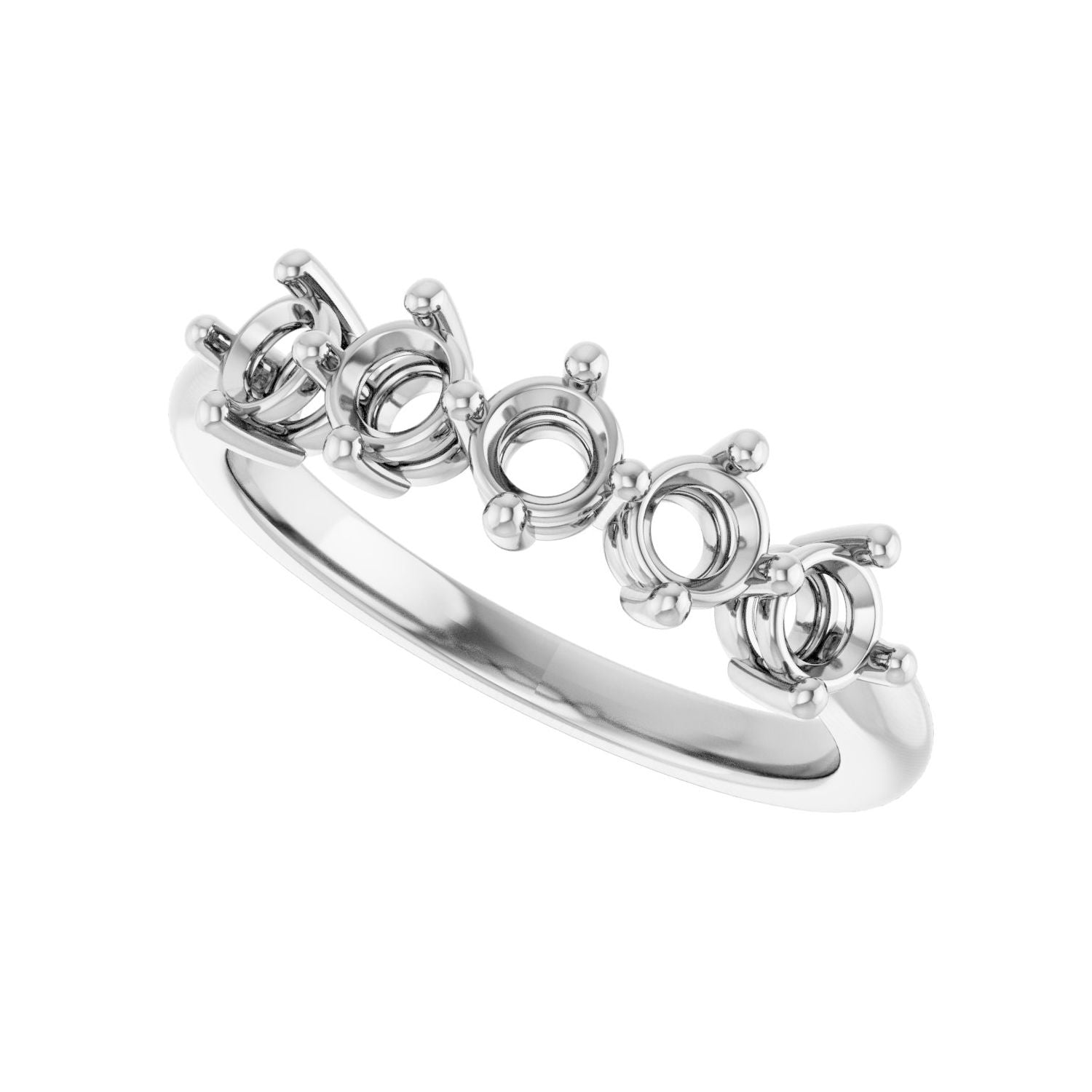 Five-Stone Anniversary Band - Round 3MM-4MM | Metal Type=14K White Gold | Diamond Size=3.5MM | Image 2