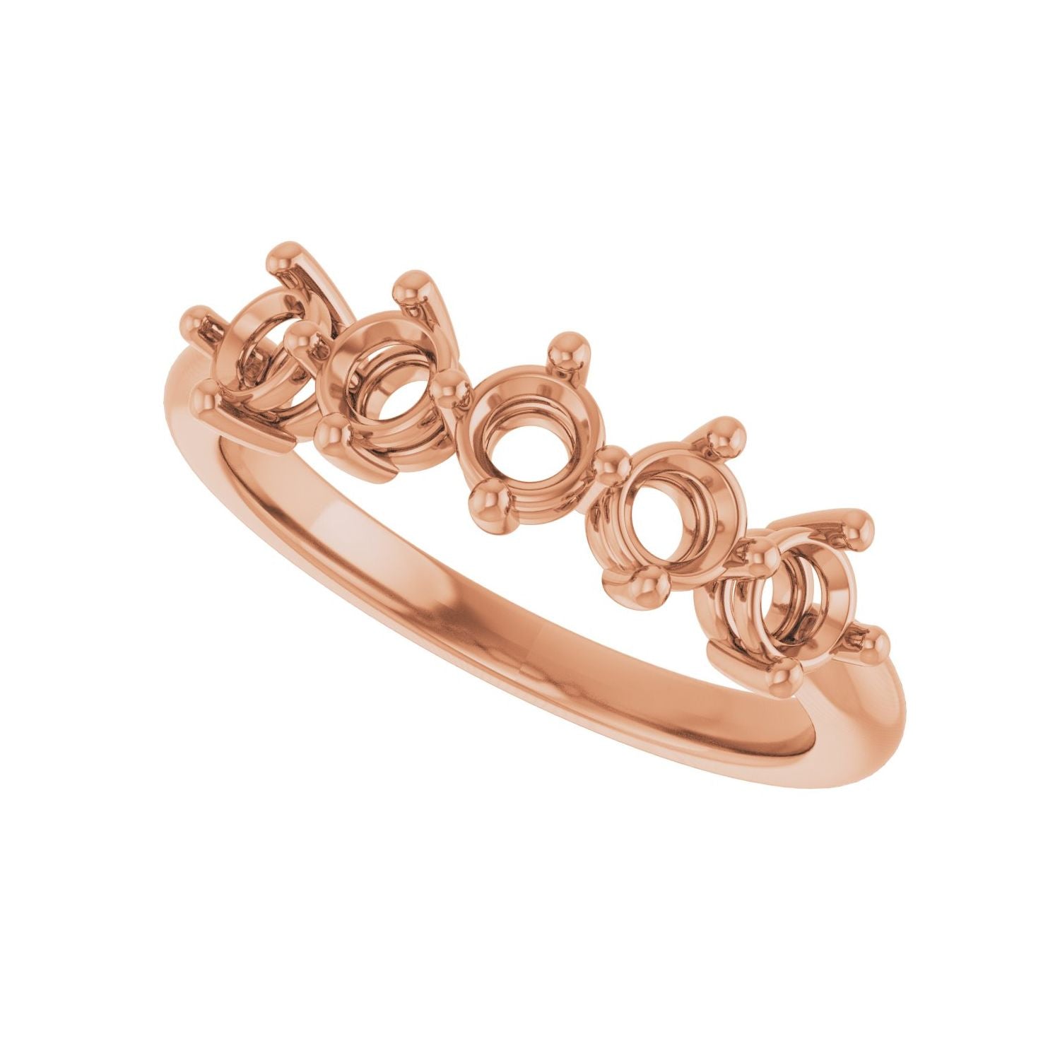 Five-Stone Anniversary Band - Round 3MM-4MM | Metal Type=14K Rose Gold | Diamond Size=3.5MM | Image 2