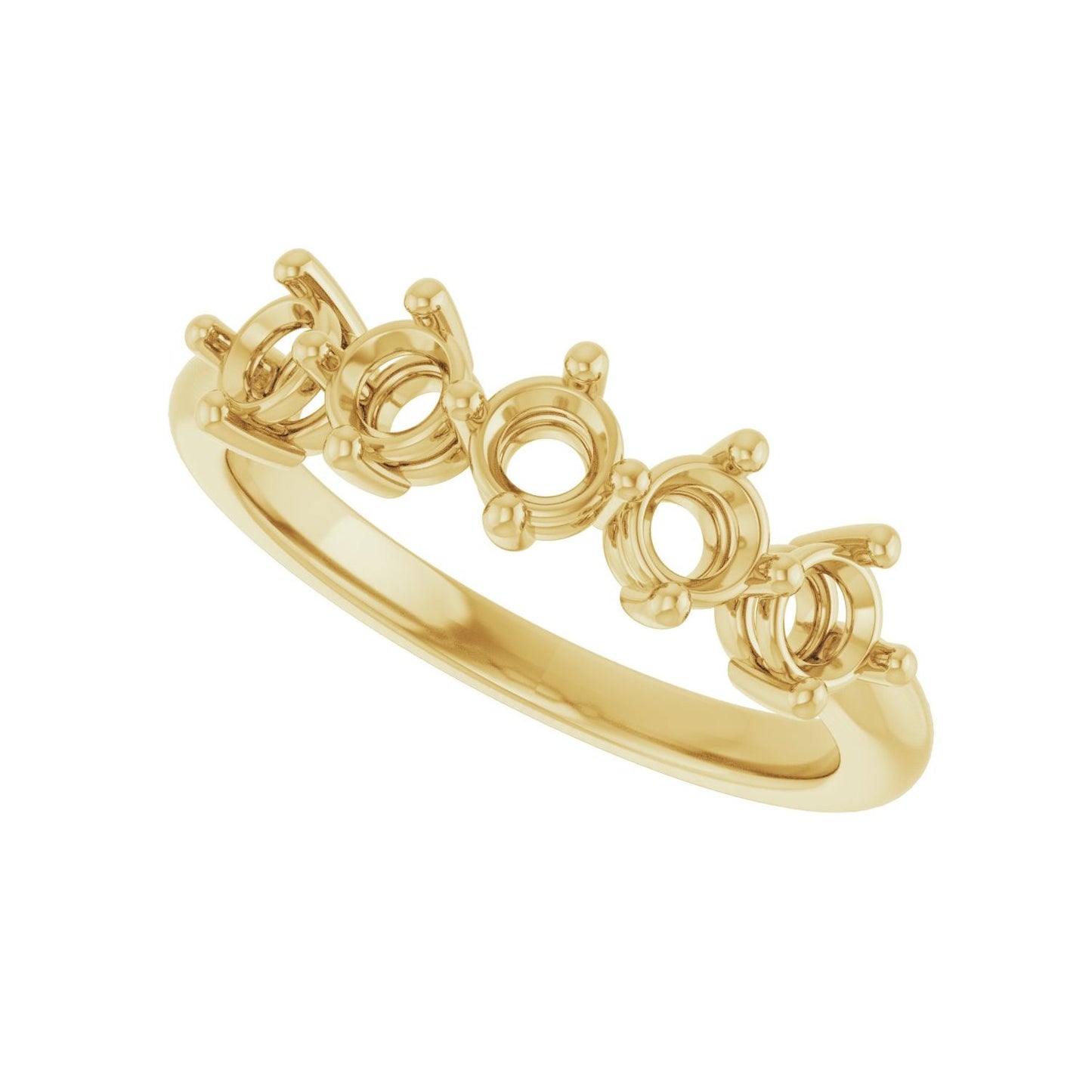 Five-Stone Anniversary Band - Round 3MM-4MM | Metal Type=14K Yellow Gold | Diamond Size=3.5MM | Image 2