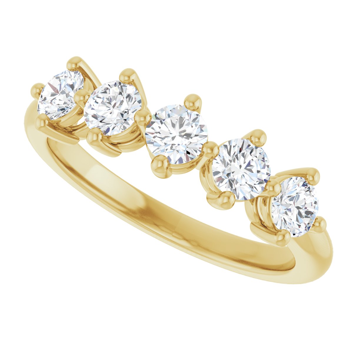 Five-Stone Anniversary Band - Round | Metal Type=14K Yellow Gold | Diamond Size=3.5MM | Image 3