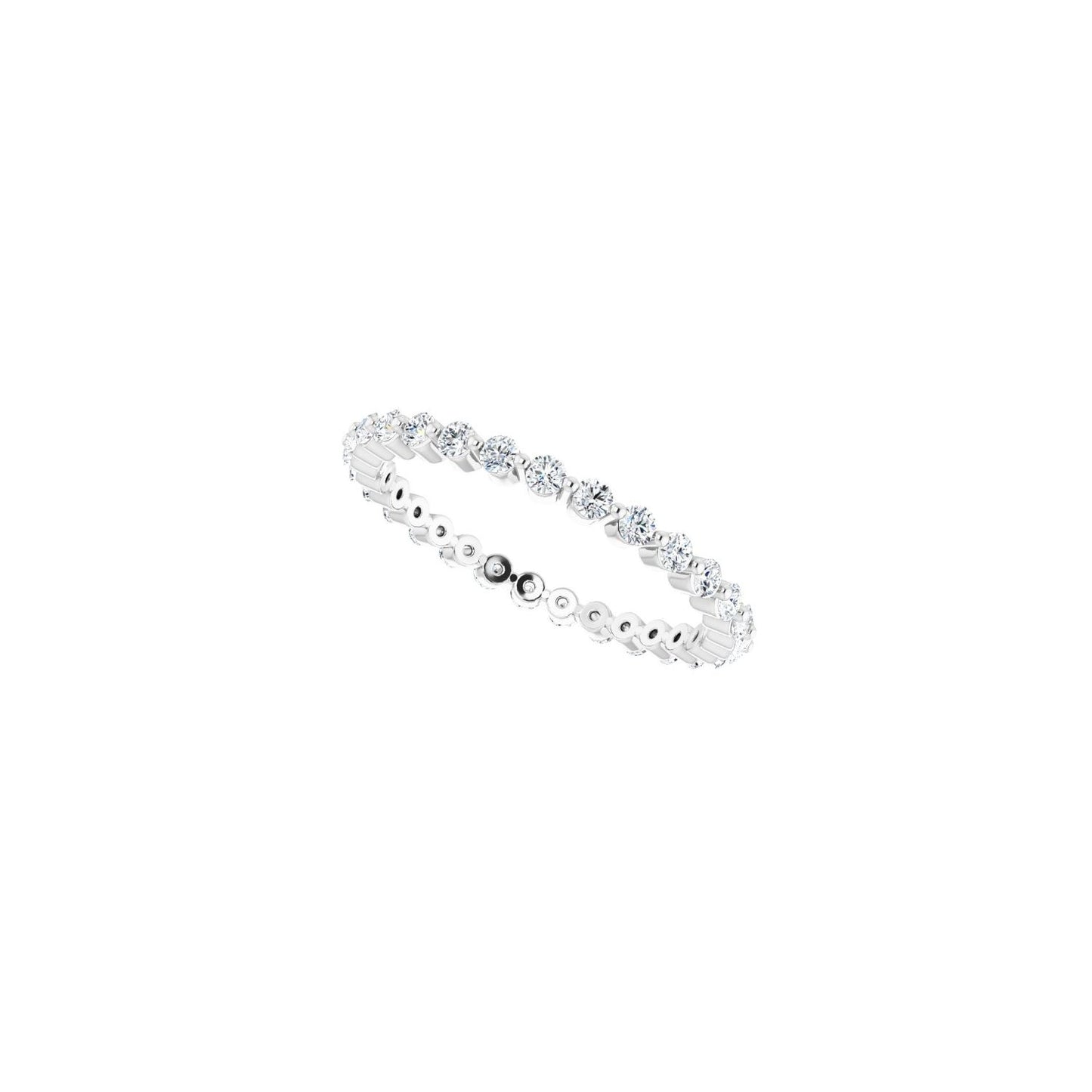 Shared-Prong Eternity Band - Round 1MM-2.5MM | Metal Type=14K White Gold | Diamond Size=1.5MM | Image 2