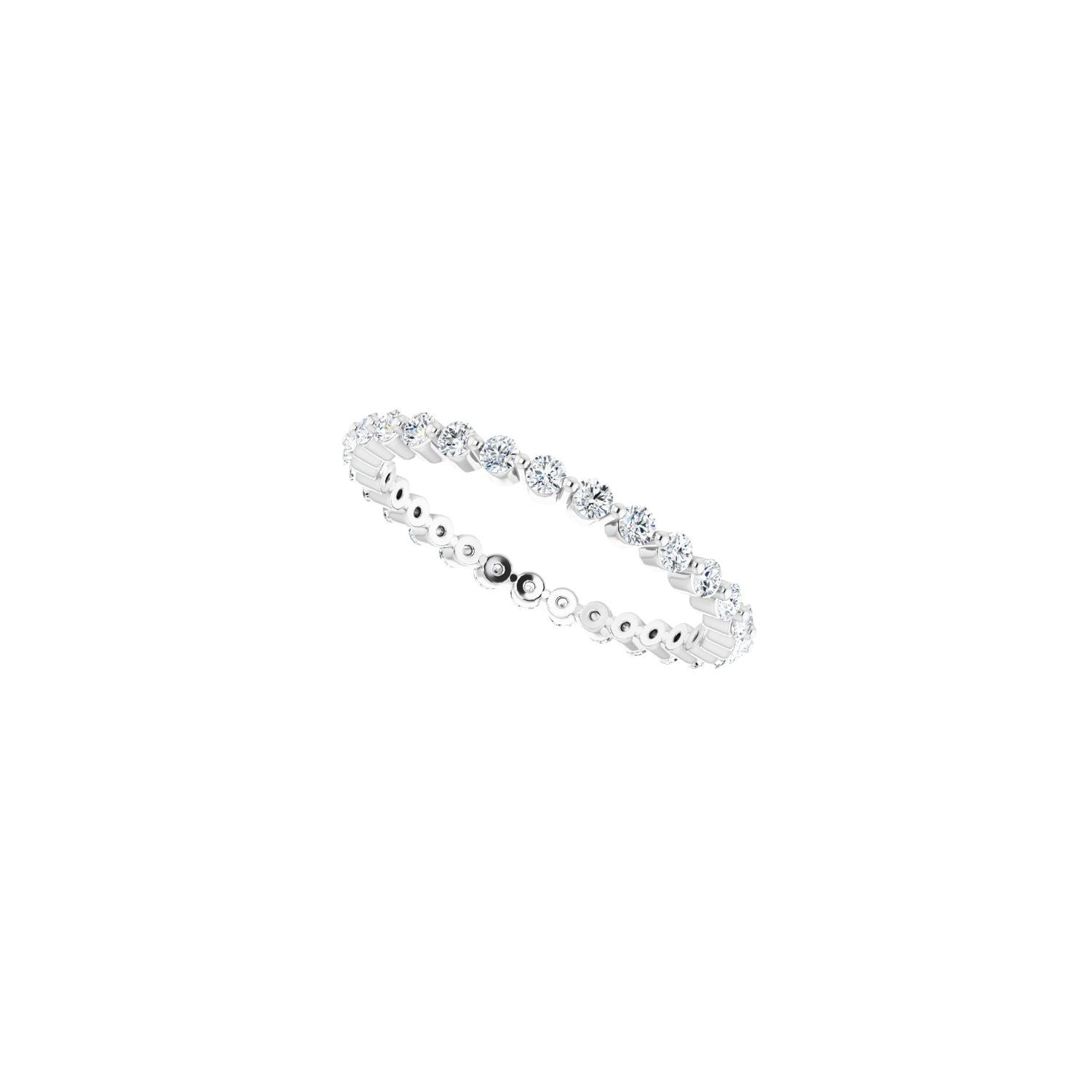 Shared-Prong Eternity Band - Round 1MM-2.5MM | Metal Type=14K White Gold | Diamond Size=1.5MM | Image 2