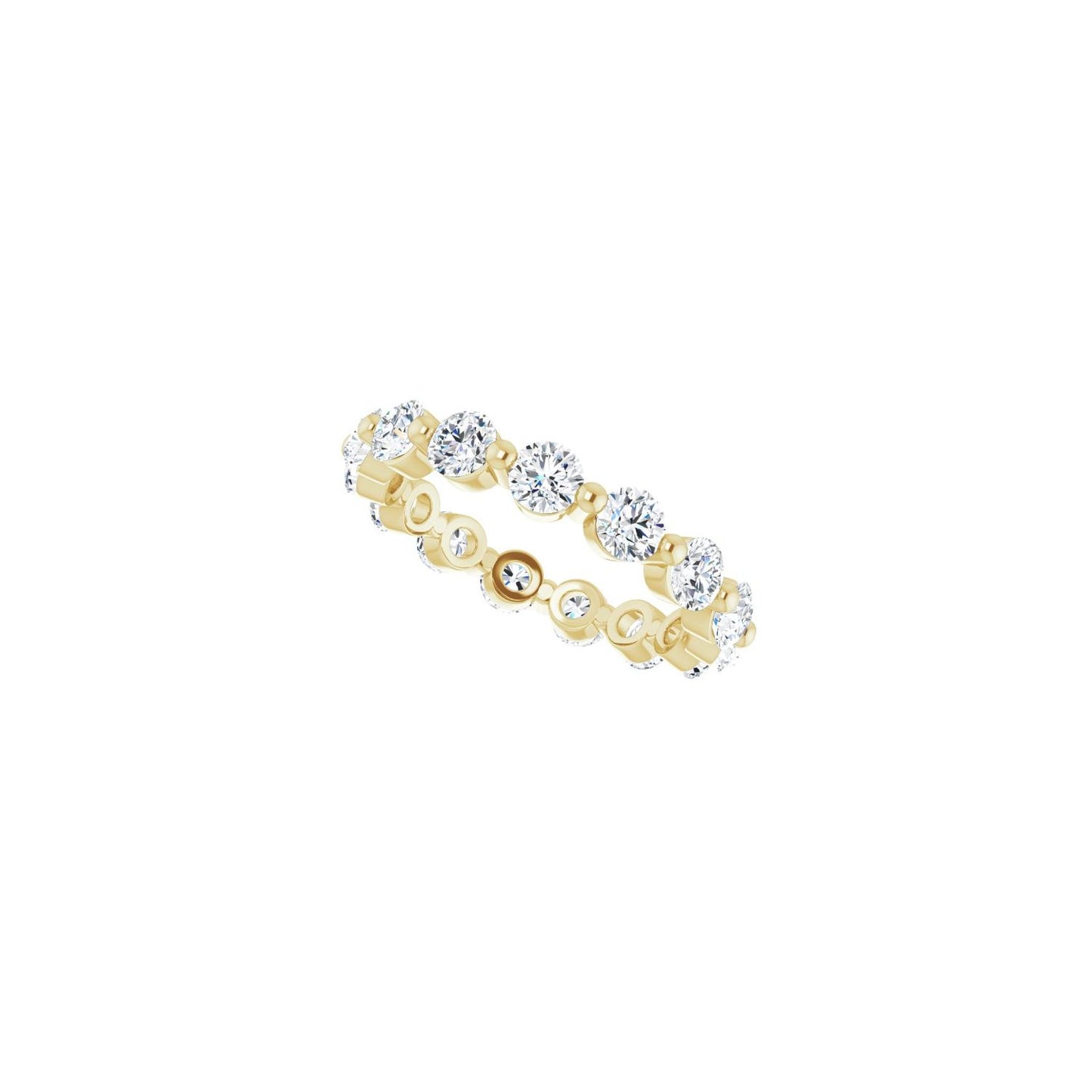 Shared-Prong Eternity Band - Round 3MM-4MM | Metal Type=14K Yellow Gold | Diamond Size=3MM | Image 2