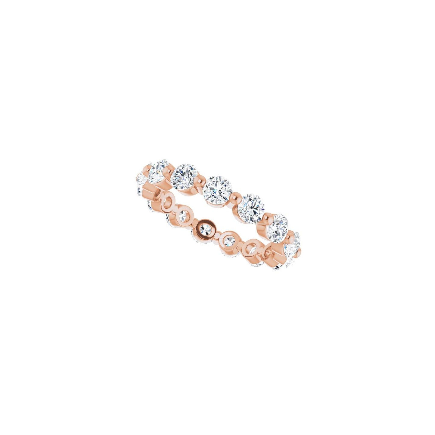 Shared-Prong Eternity Band - Round 3MM-4MM | Metal Type=14K Rose Gold | Diamond Size=3MM | Image 2
