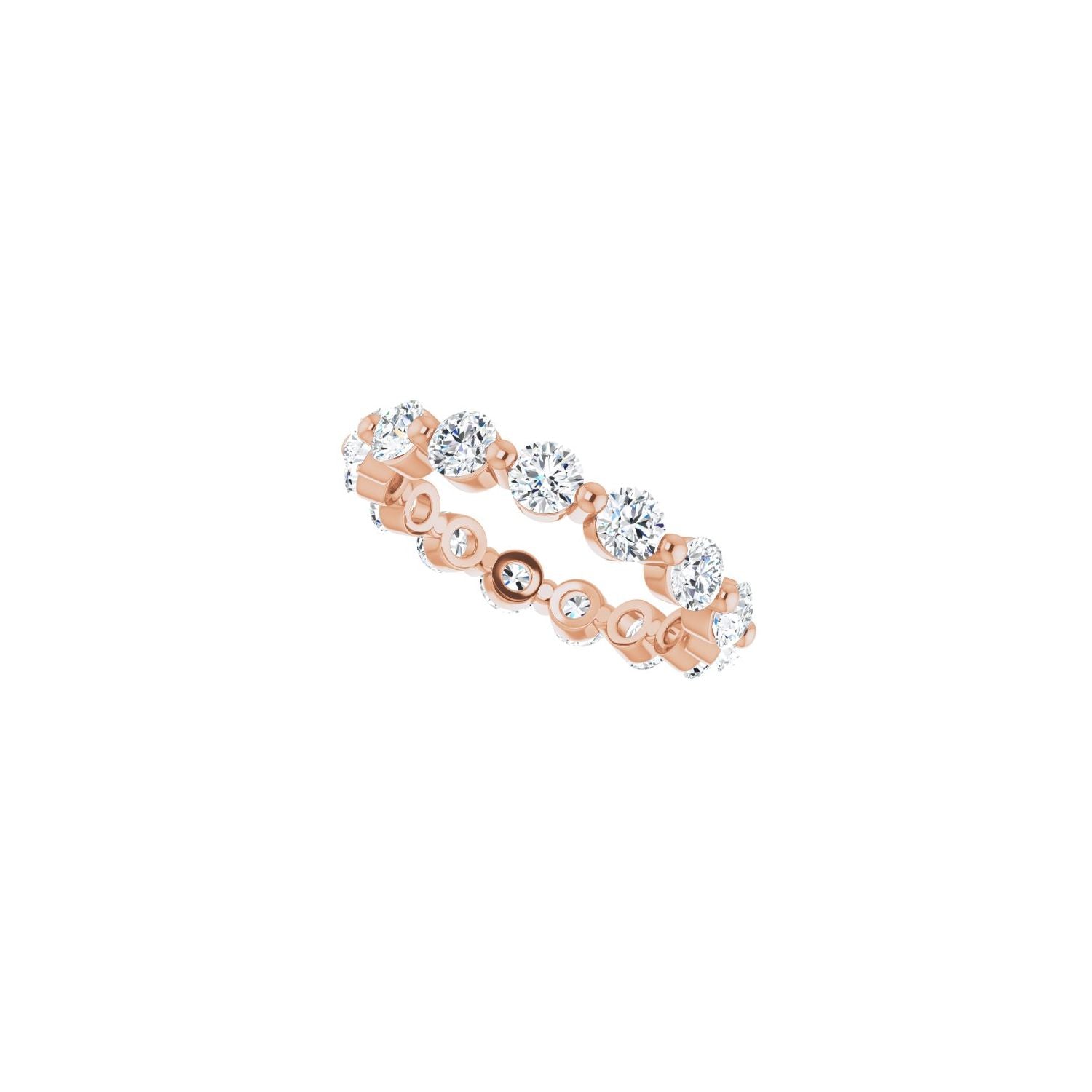 Shared-Prong Eternity Band - Round 3MM-4MM | Metal Type=14K Rose Gold | Diamond Size=3MM | Image 2
