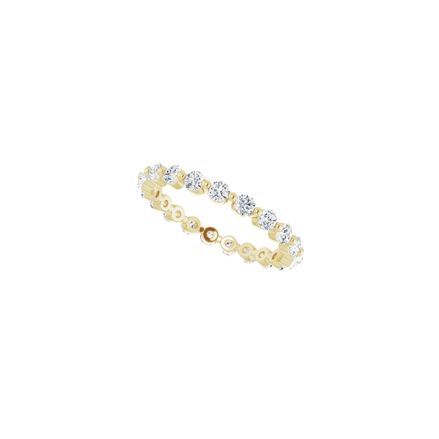 Shared-Prong Eternity Band - Round 1MM-2.5MM | Metal Type=14K Yellow Gold | Diamond Size=2MM | Image 2