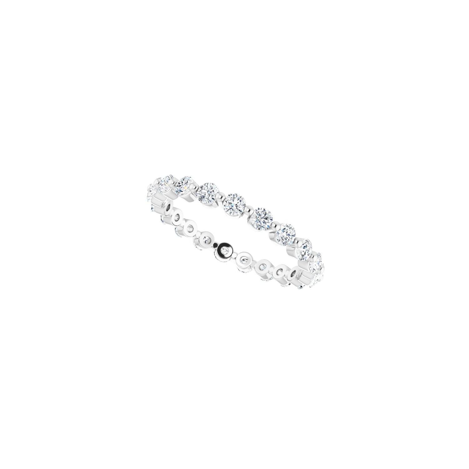 Shared-Prong Eternity Band - Round 1MM-2.5MM | Metal Type=14K White Gold | Diamond Size=2MM | Image 2
