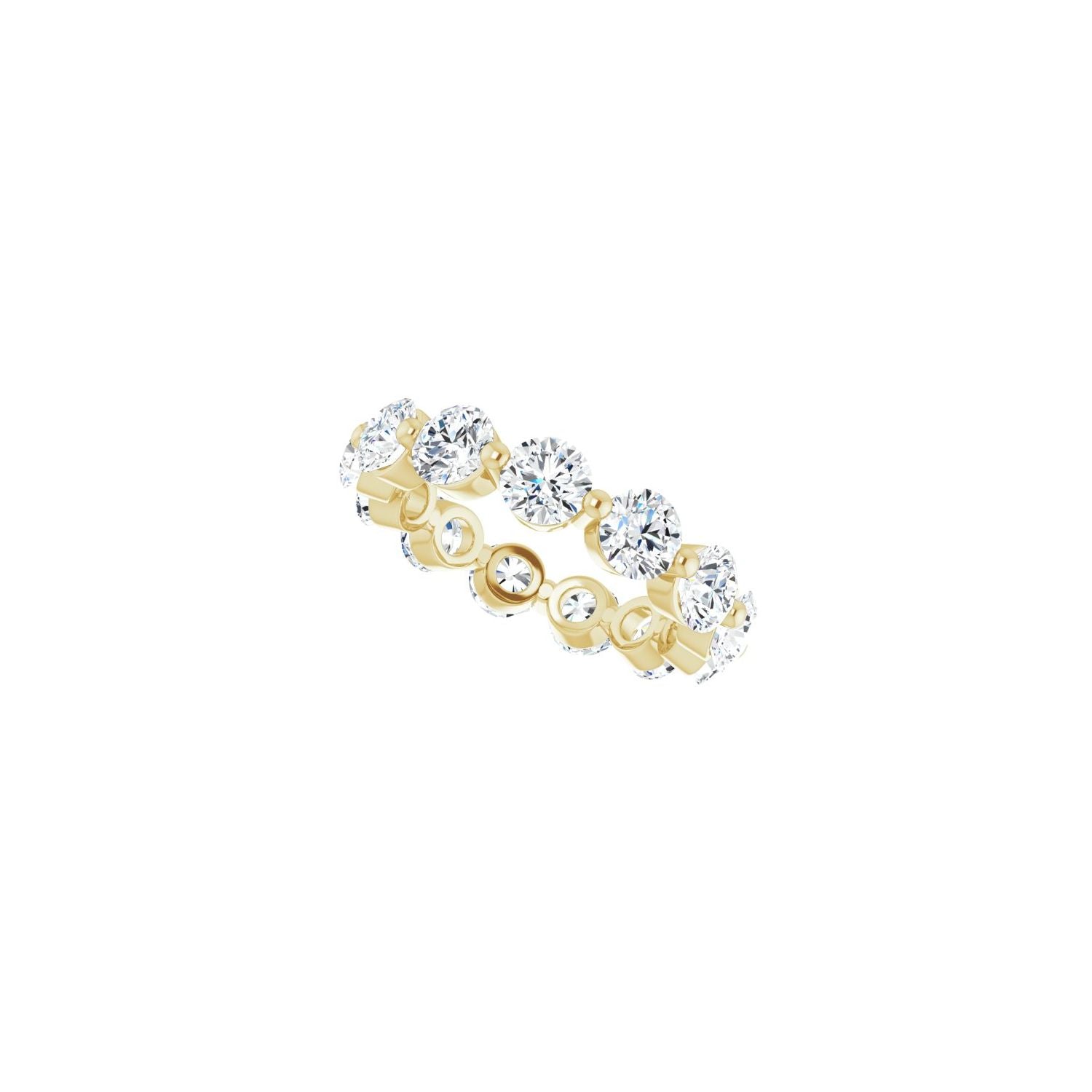 Shared-Prong Eternity Band - Round 3MM-4MM | Metal Type=14K Yellow Gold | Diamond Size=4MM | Image 2