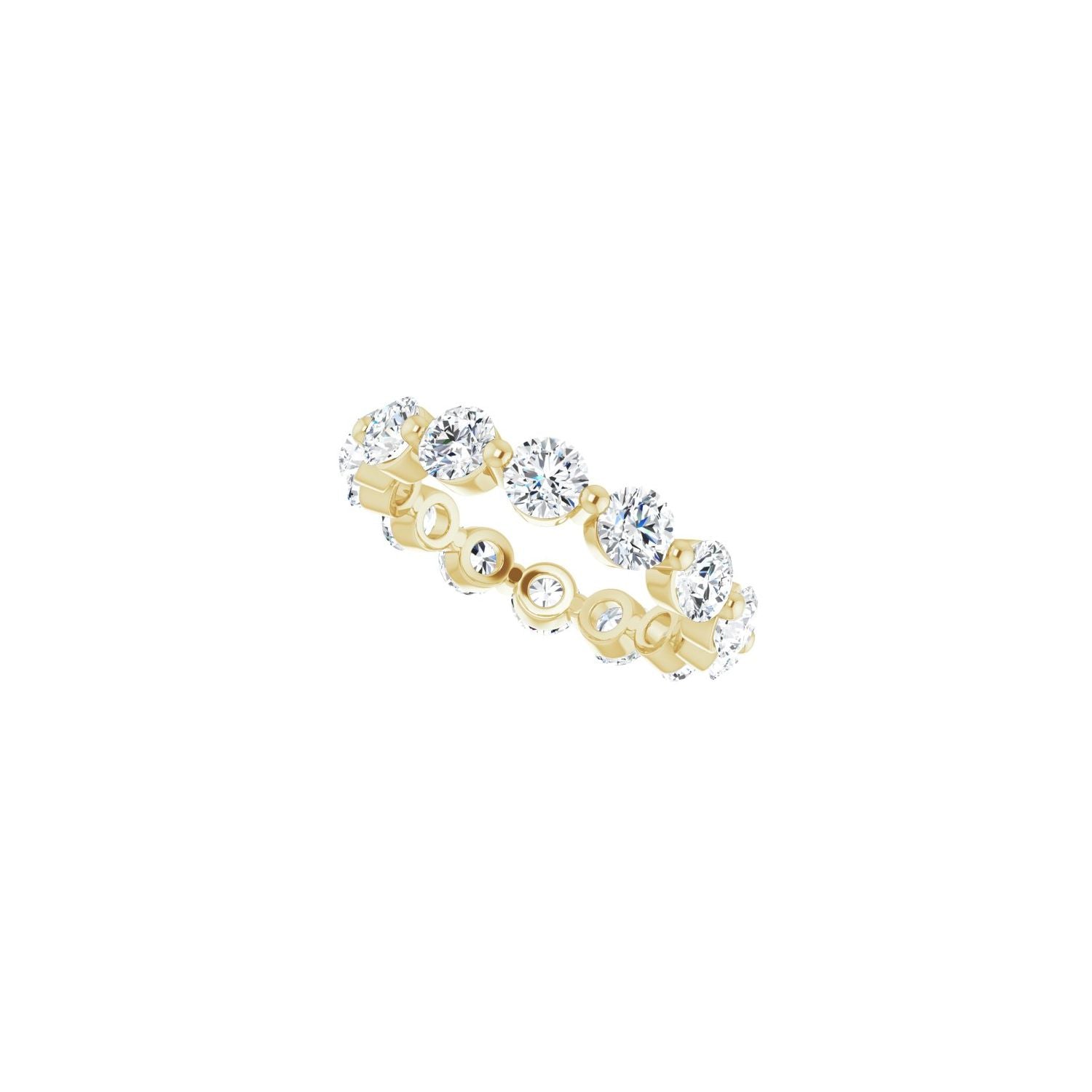 Shared-Prong Eternity Band - Round 3MM-4MM | Metal Type=14K Yellow Gold | Diamond Size=3.5MM | Image 2