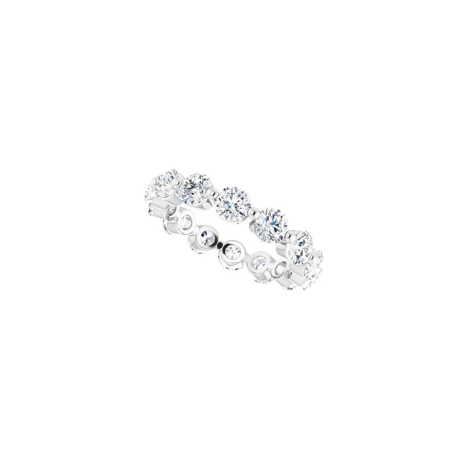 Shared-Prong Eternity Band - Round 3MM-4MM | Metal Type=14K White Gold | Diamond Size=3.5MM | Image 2