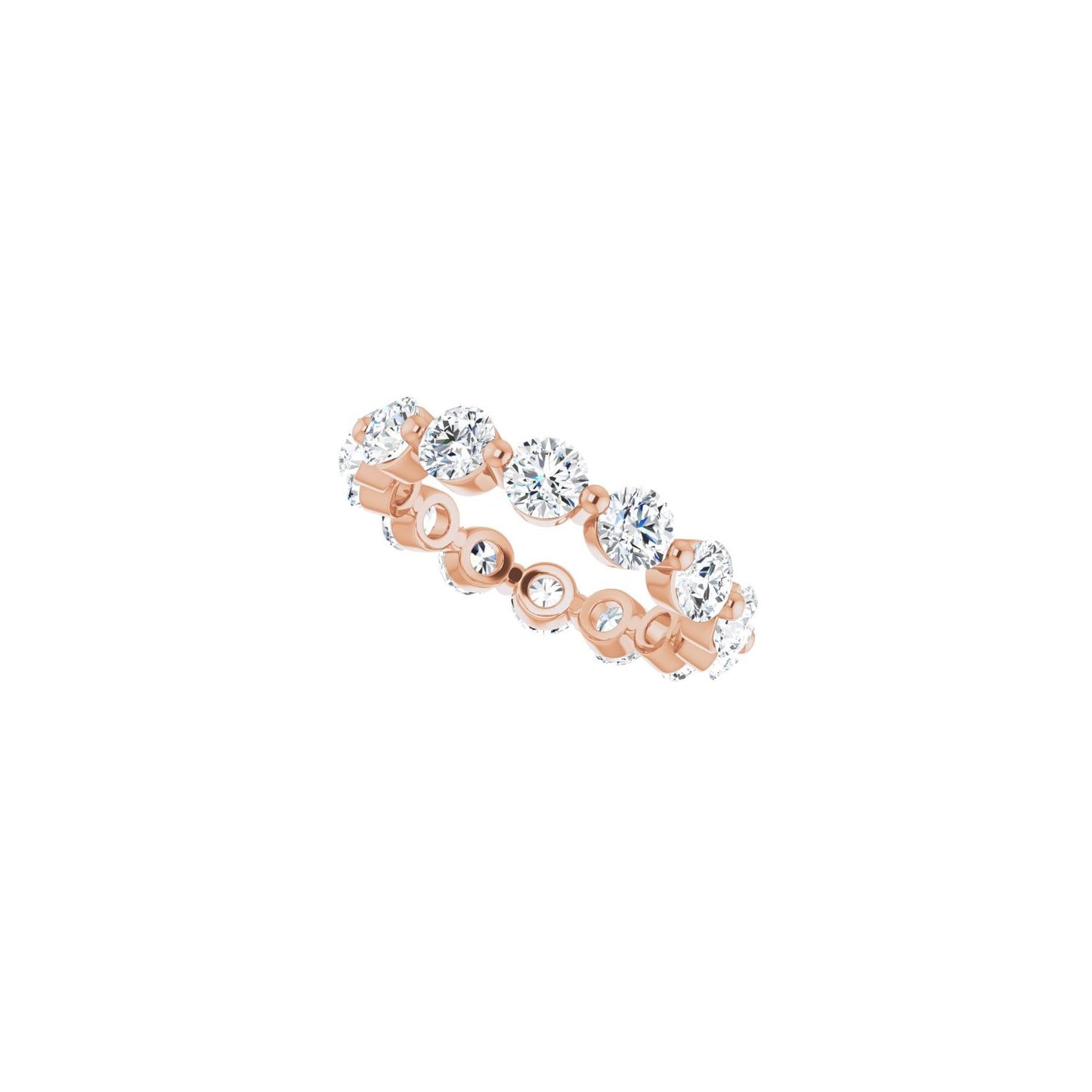 Shared-Prong Eternity Band - Round 3MM-4MM | Metal Type=14K Rose Gold | Diamond Size=3.5MM | Image 2