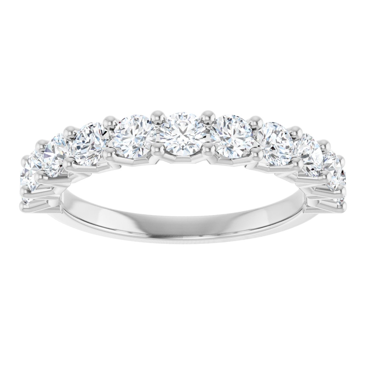 Shared-Prong Anniversary Band - Round | Metal Type=14K White Gold | Diamond Size=3MM | Image 1