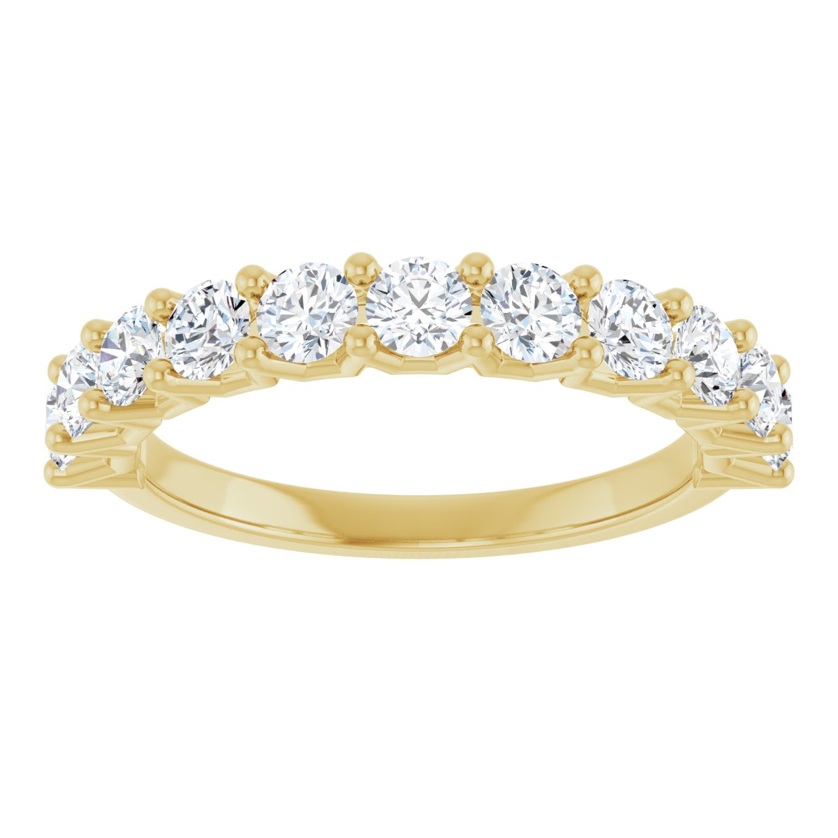 Shared-Prong Anniversary Band - Round | Metal Type=14K Yellow Gold | Diamond Size=3MM | Image 1
