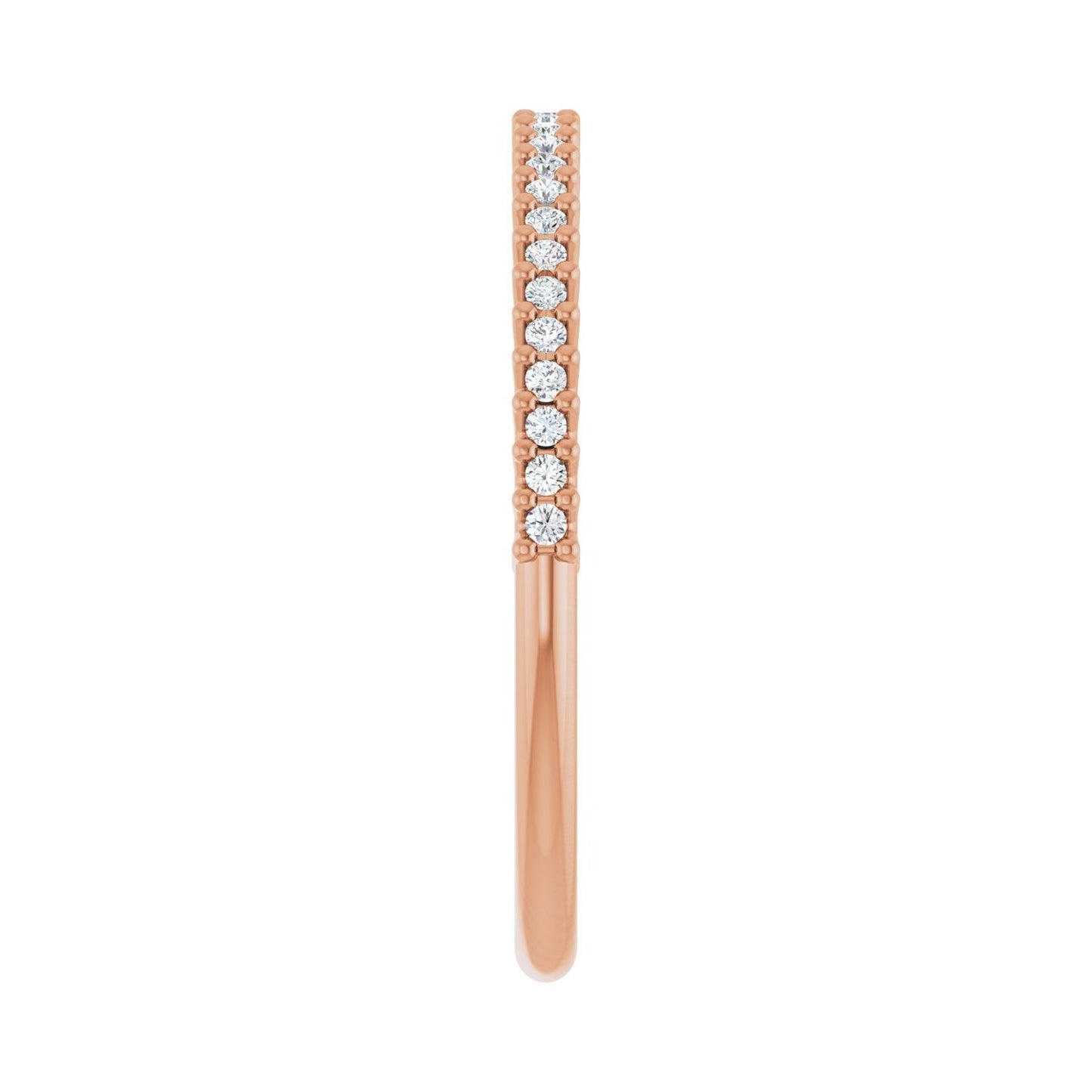 Shared-Prong Anniversary Band - Round 1MM-2.5MM | Metal Type=14K Rose Gold | Diamond Size=1MM | Image 1