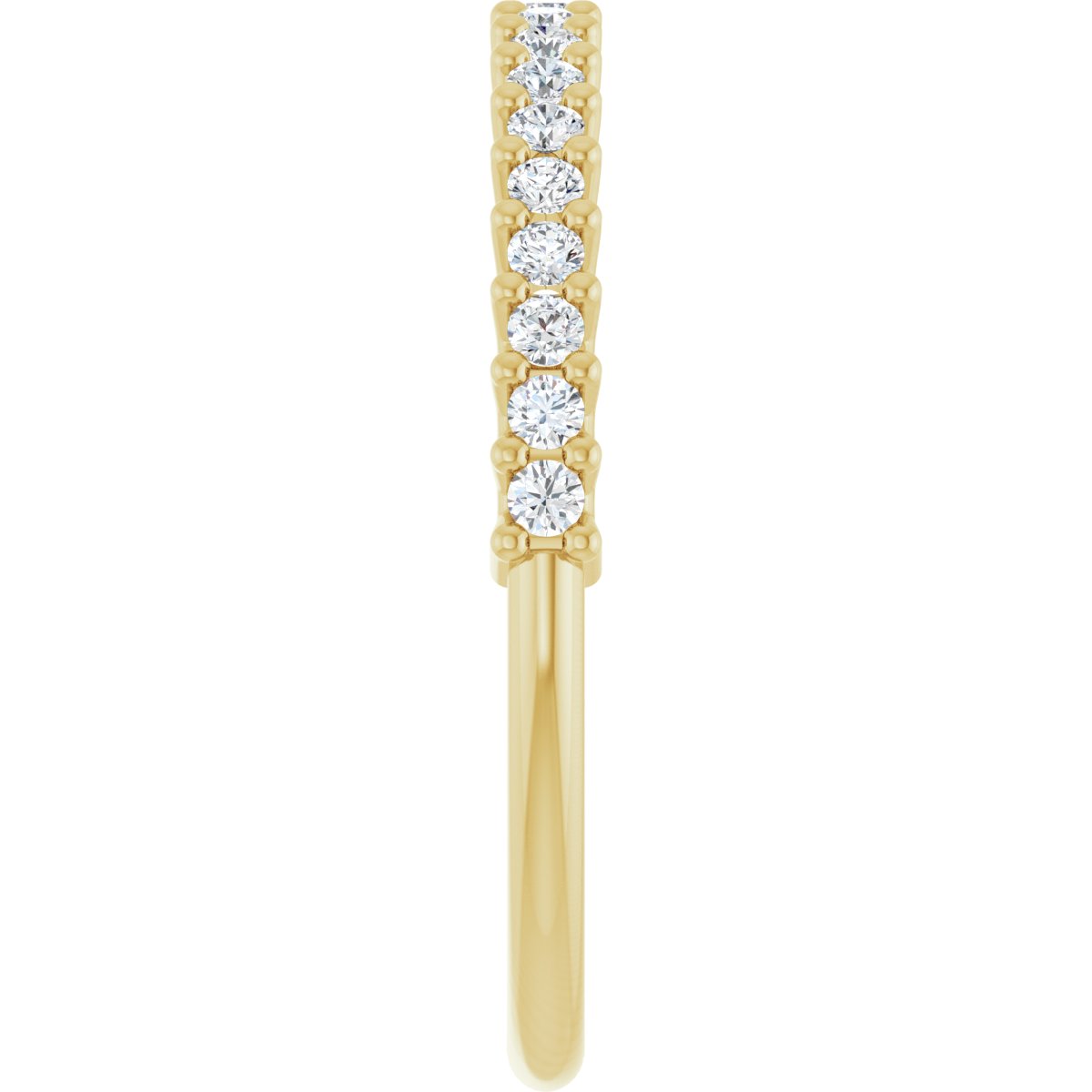 Shared-Prong Anniversary Band - Round | Metal Type=14K Yellow Gold | Diamond Size=1.5MM | Image 2