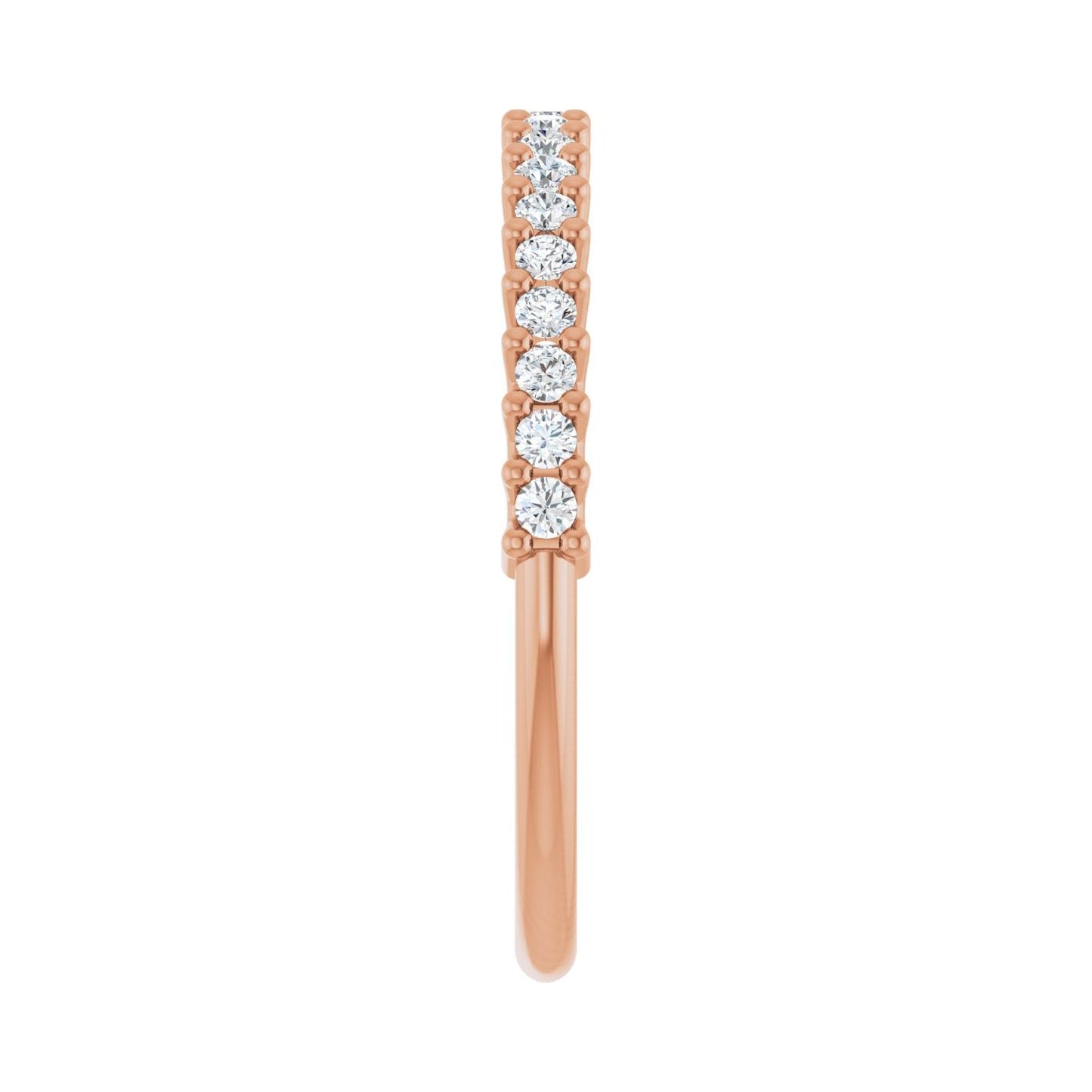 Shared-Prong Anniversary Band - Round 1MM-2.5MM | Metal Type=14K Rose Gold | Diamond Size=1.5MM | Image 1