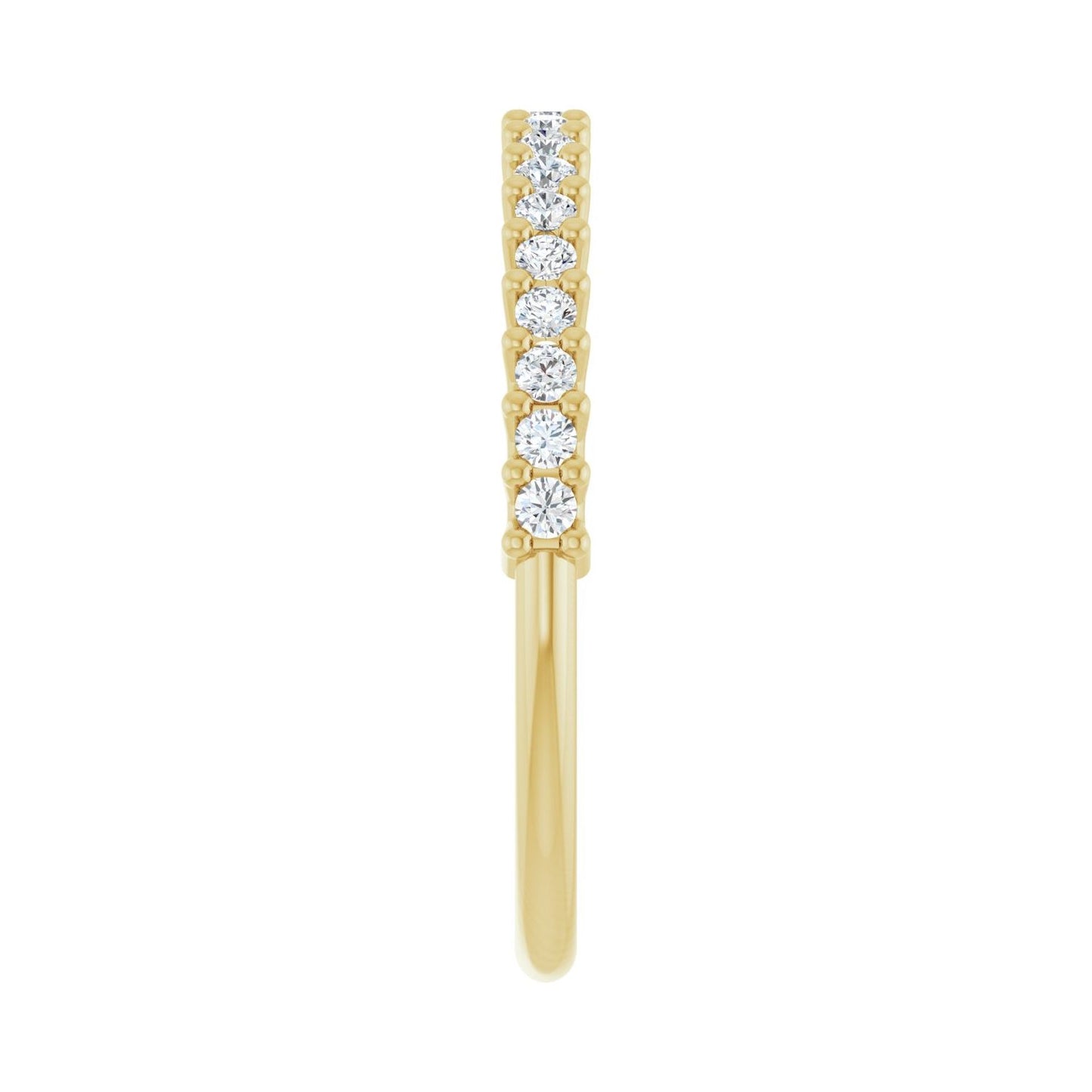 Shared-Prong Anniversary Band - Round 1MM-2.5MM | Metal Type=14K Yellow Gold | Diamond Size=1.5MM | Image 1