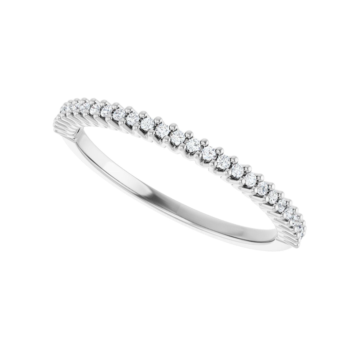 Shared-Prong Anniversary Band - Round 1MM-2.5MM | Metal Type=14K White Gold | Diamond Size=1MM | Image 2