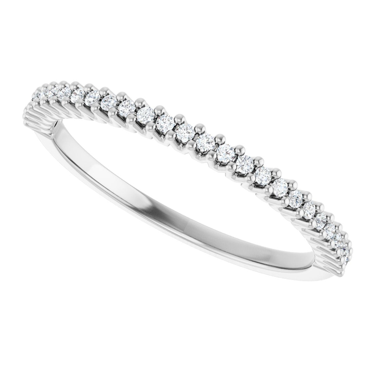 Shared-Prong Anniversary Band - Round | Metal Type=14K White Gold | Diamond Size=1MM | Image 3