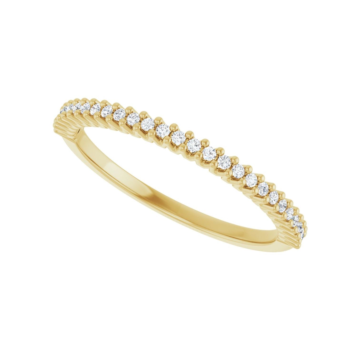 Shared-Prong Anniversary Band - Round 1MM-2.5MM | Metal Type=14K Yellow Gold | Diamond Size=1MM | Image 2