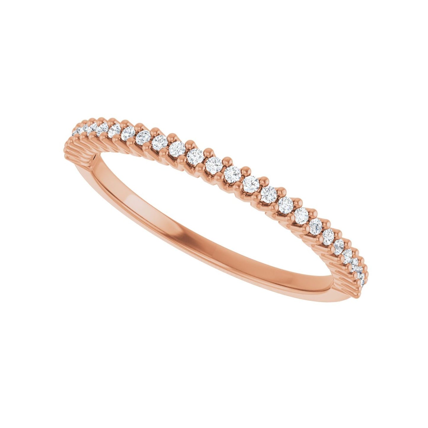 Shared-Prong Anniversary Band - Round 1MM-2.5MM | Metal Type=14K Rose Gold | Diamond Size=1MM | Image 2