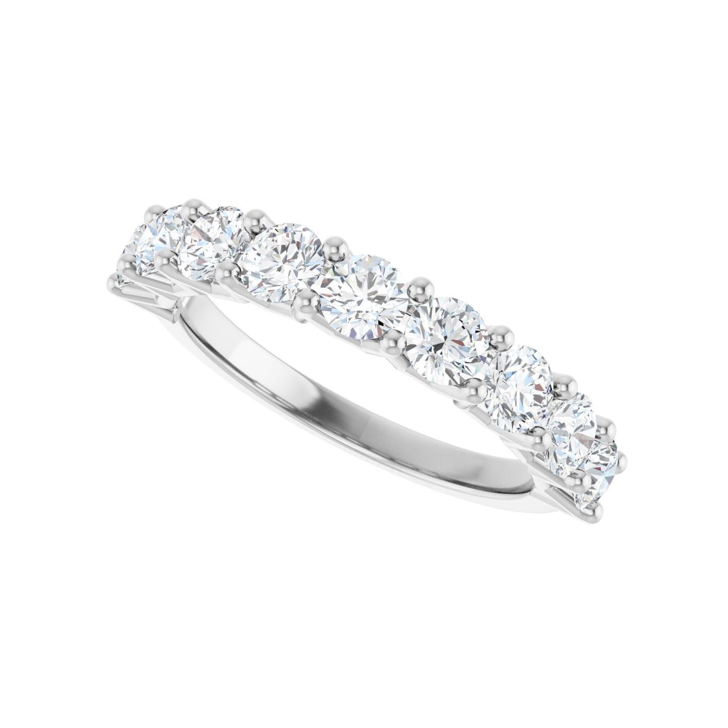 Shared-Prong Anniversary Band - Round 3MM-4MM | Metal Type=14K White Gold | Diamond Size=3.5MM | Image 2
