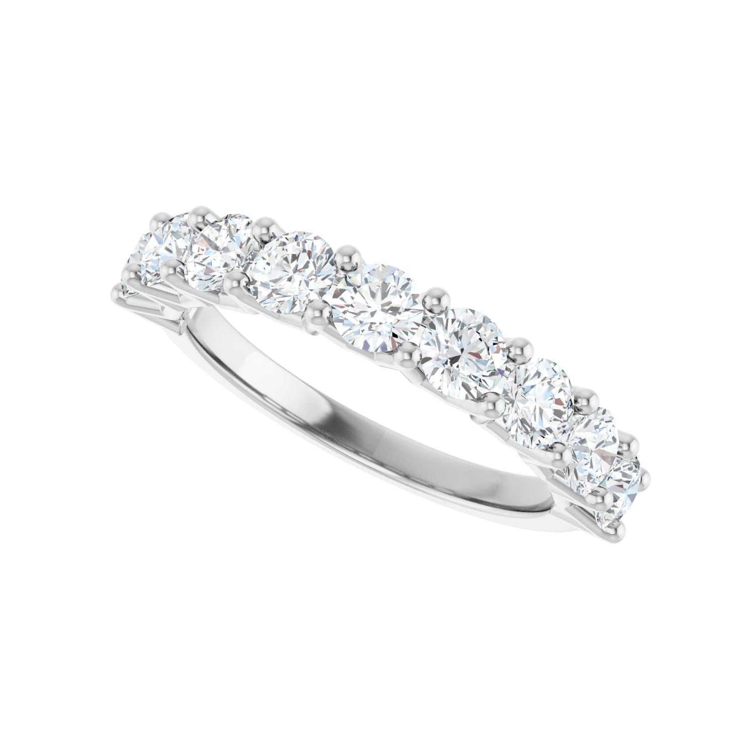 Shared-Prong Anniversary Band - Round 3MM-4MM | Metal Type=14K White Gold | Diamond Size=3.5MM | Image 2