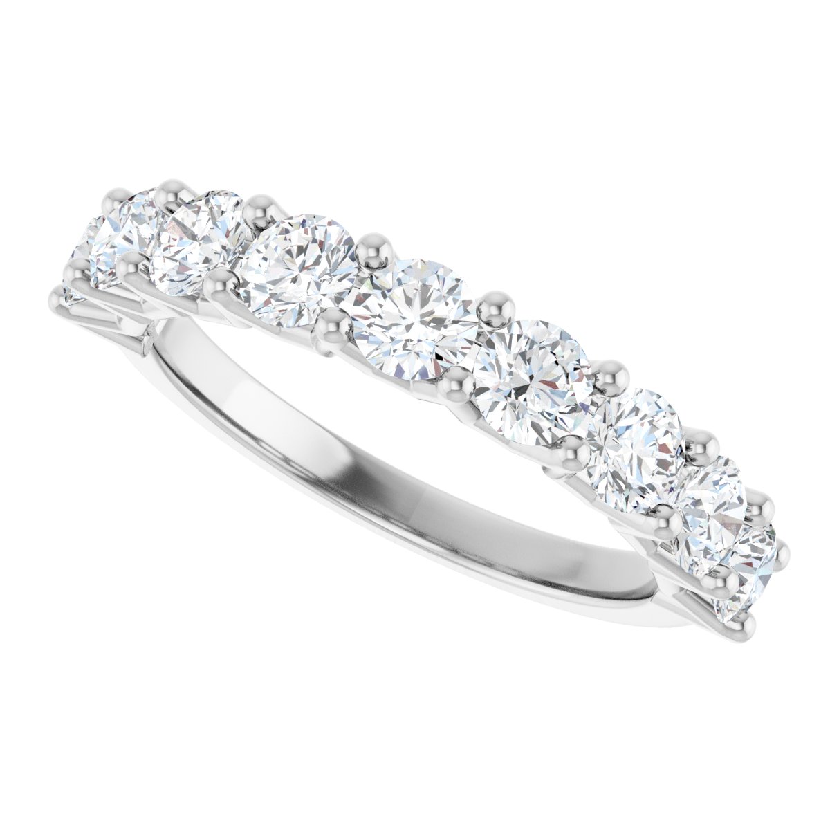 Shared-Prong Anniversary Band - Round | Metal Type=14K White Gold | Diamond Size=3.5MM | Image 3
