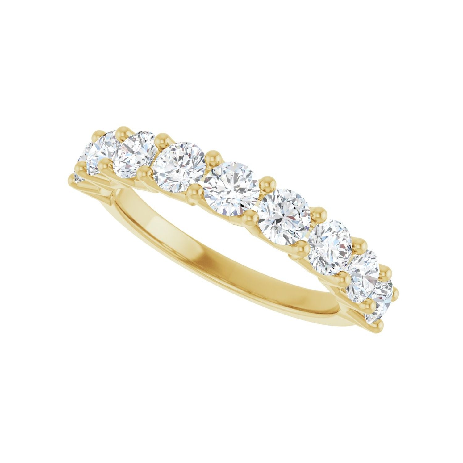 Shared-Prong Anniversary Band - Round 3MM-4MM | Metal Type=14K Yellow Gold | Diamond Size=3.5MM | Image 2