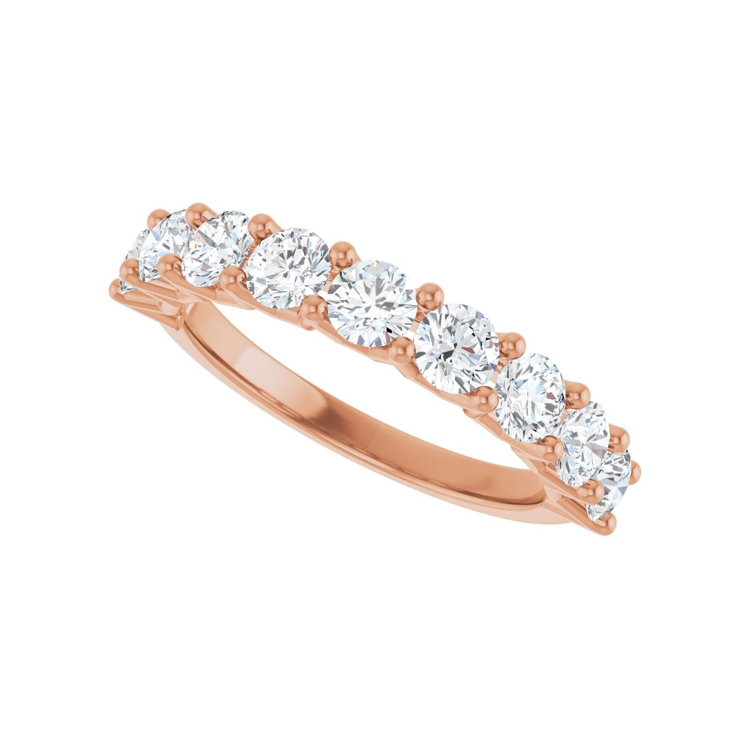 Shared-Prong Anniversary Band - Round 3MM-4MM | Metal Type=14K Rose Gold | Diamond Size=3.5MM | Image 2