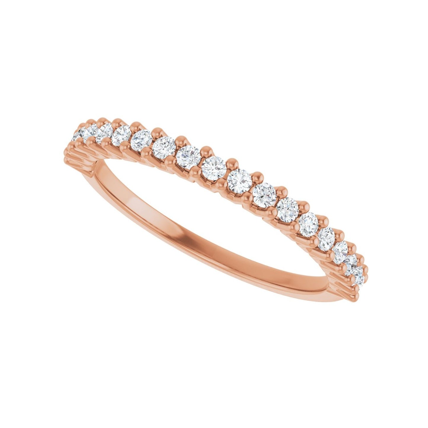 Shared-Prong Anniversary Band - Round 1MM-2.5MM | Metal Type=14K Rose Gold | Diamond Size=1.5MM | Image 2