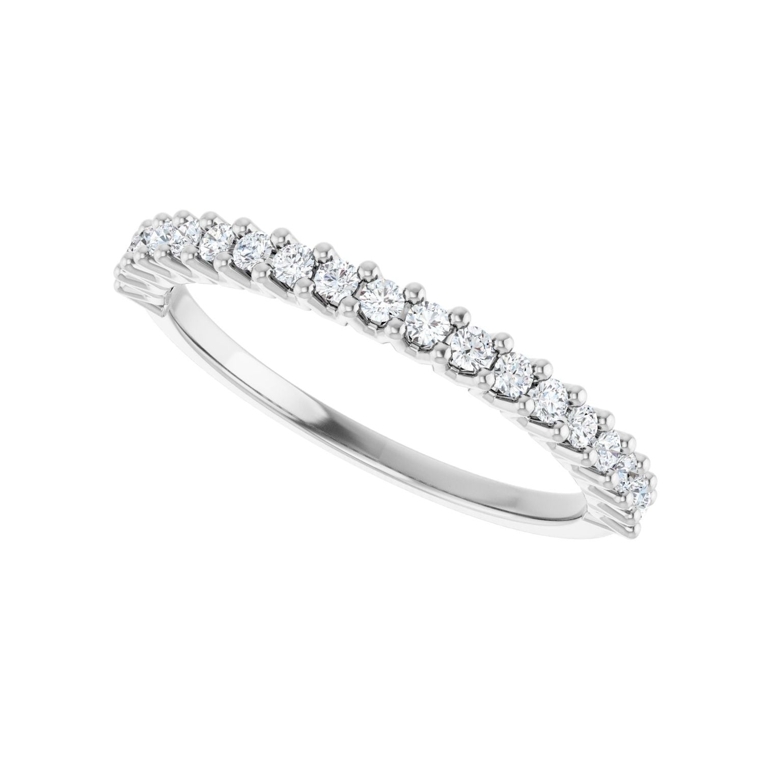 Shared-Prong Anniversary Band - Round 1MM-2.5MM | Metal Type=14K White Gold | Diamond Size=1.5MM | Image 2