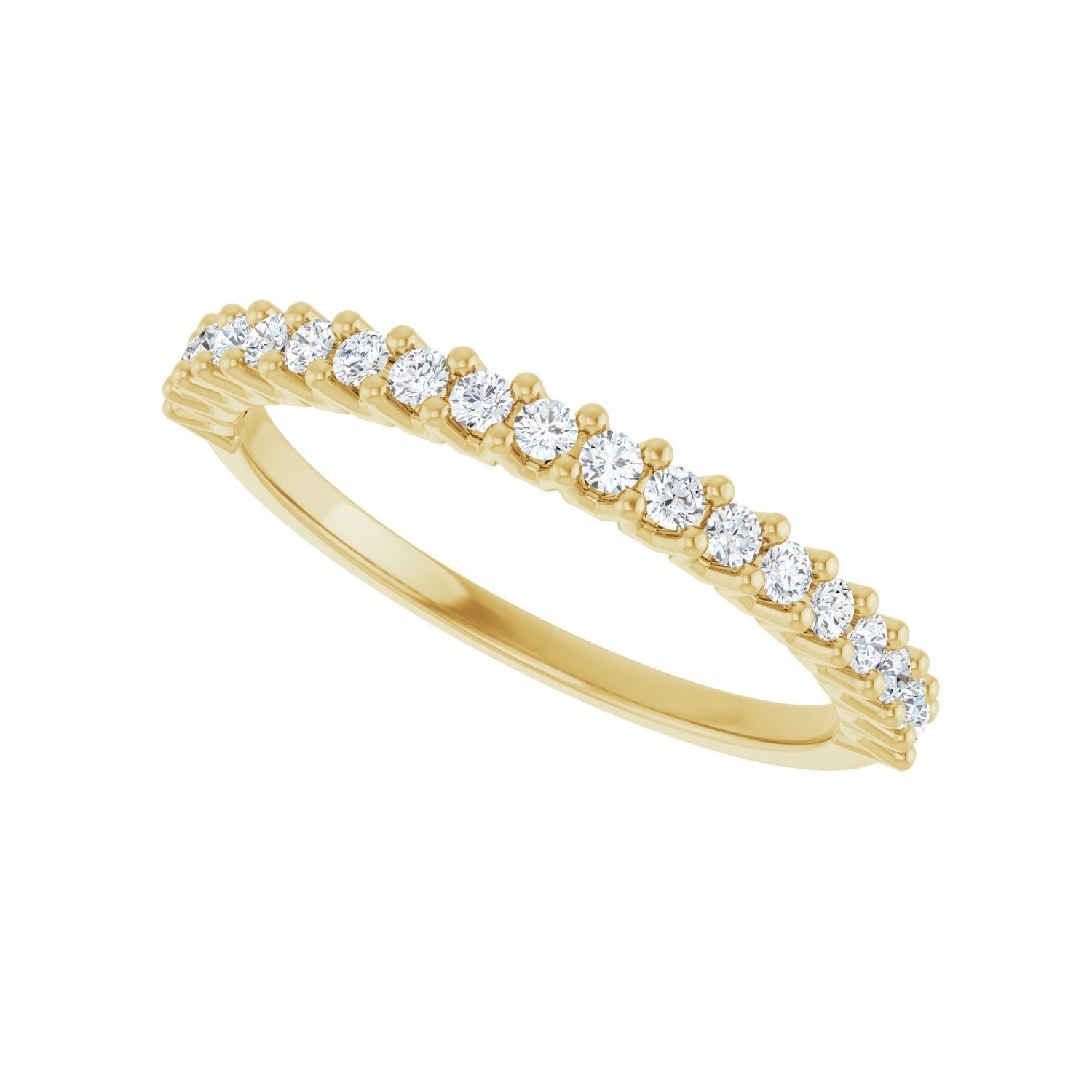 Shared-Prong Anniversary Band - Round 1MM-2.5MM | Metal Type=14K Yellow Gold | Diamond Size=1.5MM | Image 2