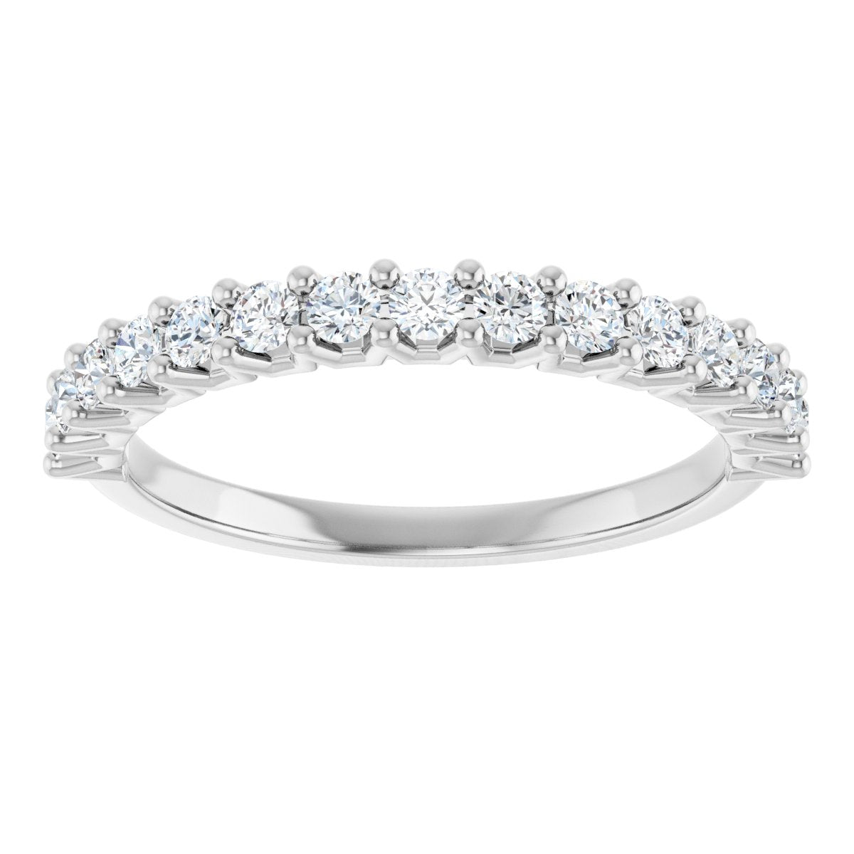 Shared-Prong Anniversary Band - Round | Metal Type=14K White Gold | Diamond Size=2MM | Image 1