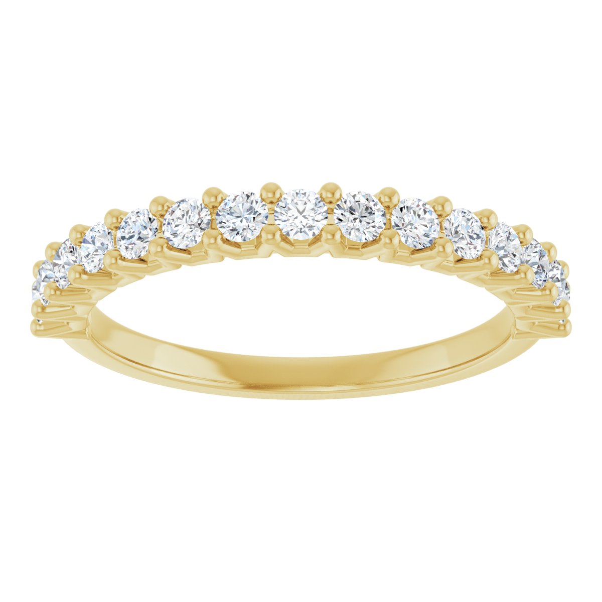 Shared-Prong Anniversary Band - Round | Metal Type=14K Yellow Gold | Diamond Size=2MM | Image 1