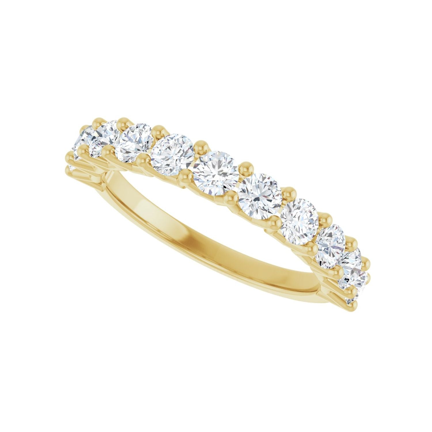 Shared-Prong Anniversary Band - Round 3MM-4MM | Metal Type=14K Yellow Gold | Diamond Size=3MM | Image 2