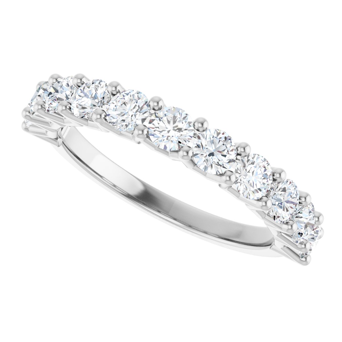 Shared-Prong Anniversary Band - Round | Metal Type=14K White Gold | Diamond Size=3MM | Image 3