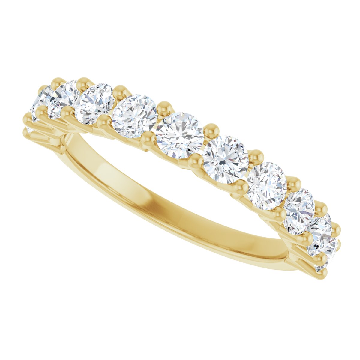 Shared-Prong Anniversary Band - Round | Metal Type=14K Yellow Gold | Diamond Size=3MM | Image 3