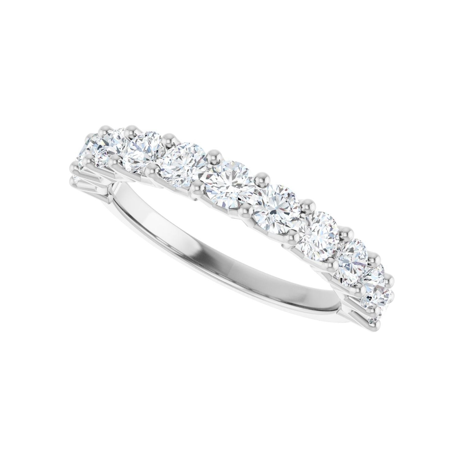 Shared-Prong Anniversary Band - Round 3MM-4MM | Metal Type=14K White Gold | Diamond Size=3MM | Image 2