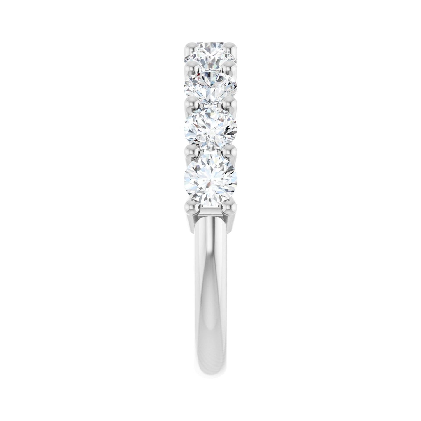 Shared-Prong Anniversary Band - Round 3MM-4MM | Metal Type=14K White Gold | Diamond Size=3.5MM | Image 1