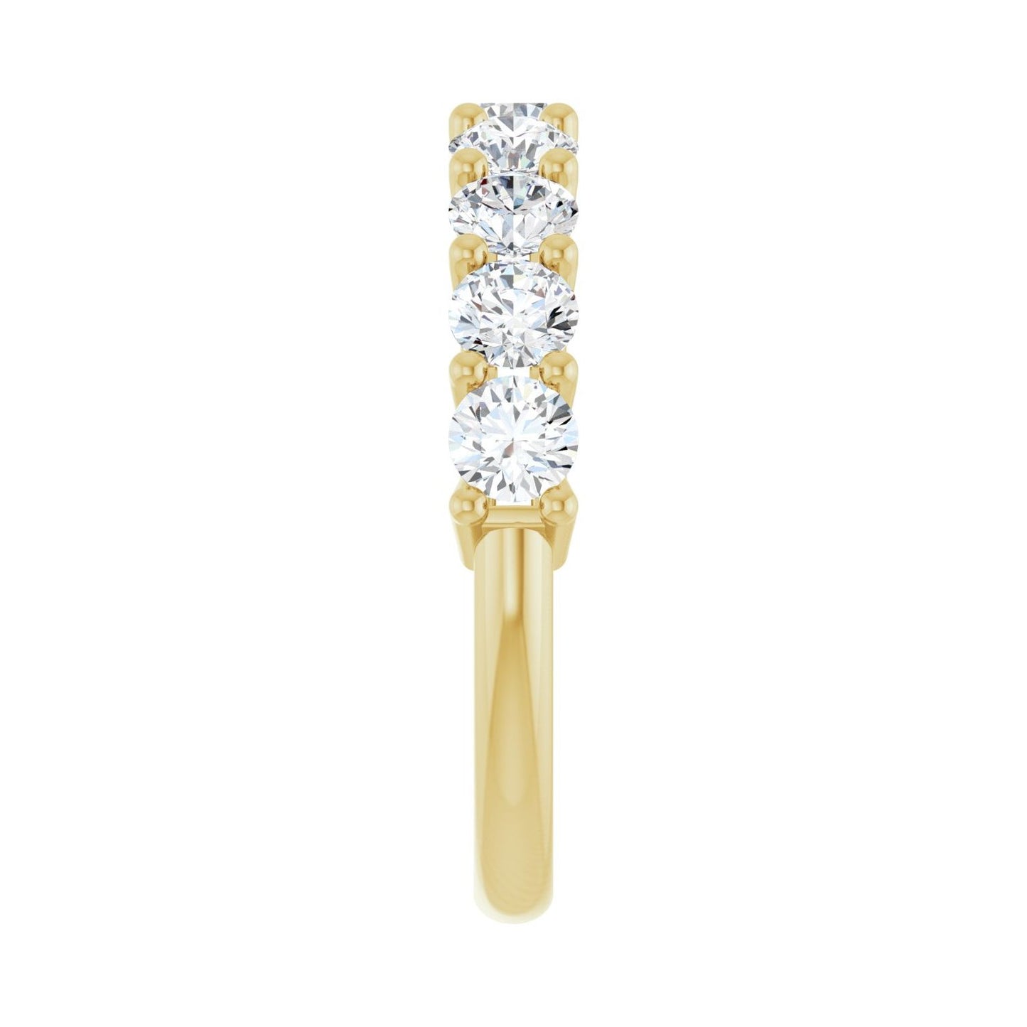 Shared-Prong Anniversary Band - Round 3MM-4MM | Metal Type=14K Yellow Gold | Diamond Size=3.5MM | Image 1