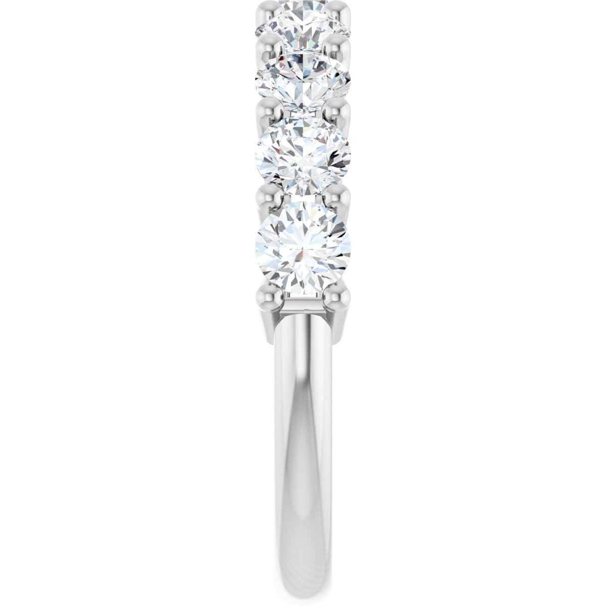 Shared-Prong Anniversary Band - Round | Metal Type=14K White Gold | Diamond Size=3.5MM | Image 2