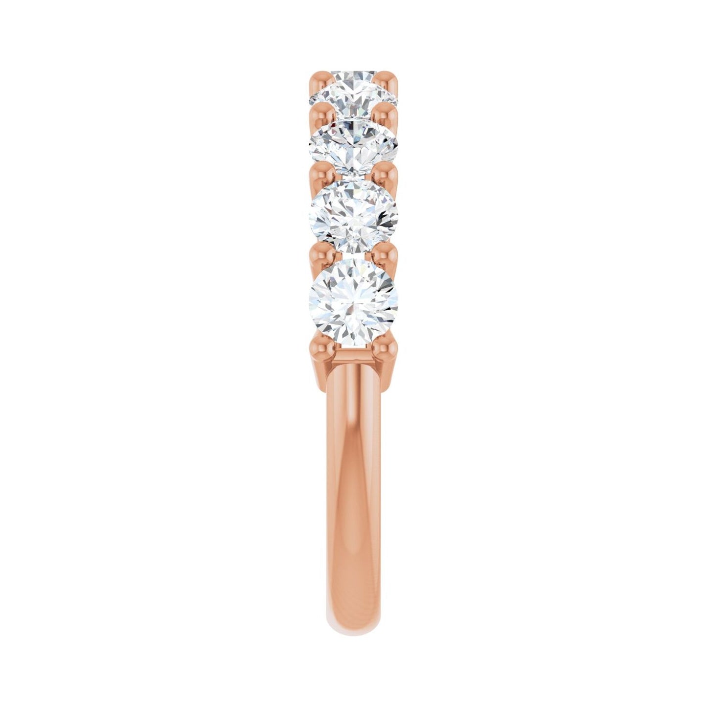 Shared-Prong Anniversary Band - Round 3MM-4MM | Metal Type=14K Rose Gold | Diamond Size=3.5MM | Image 1