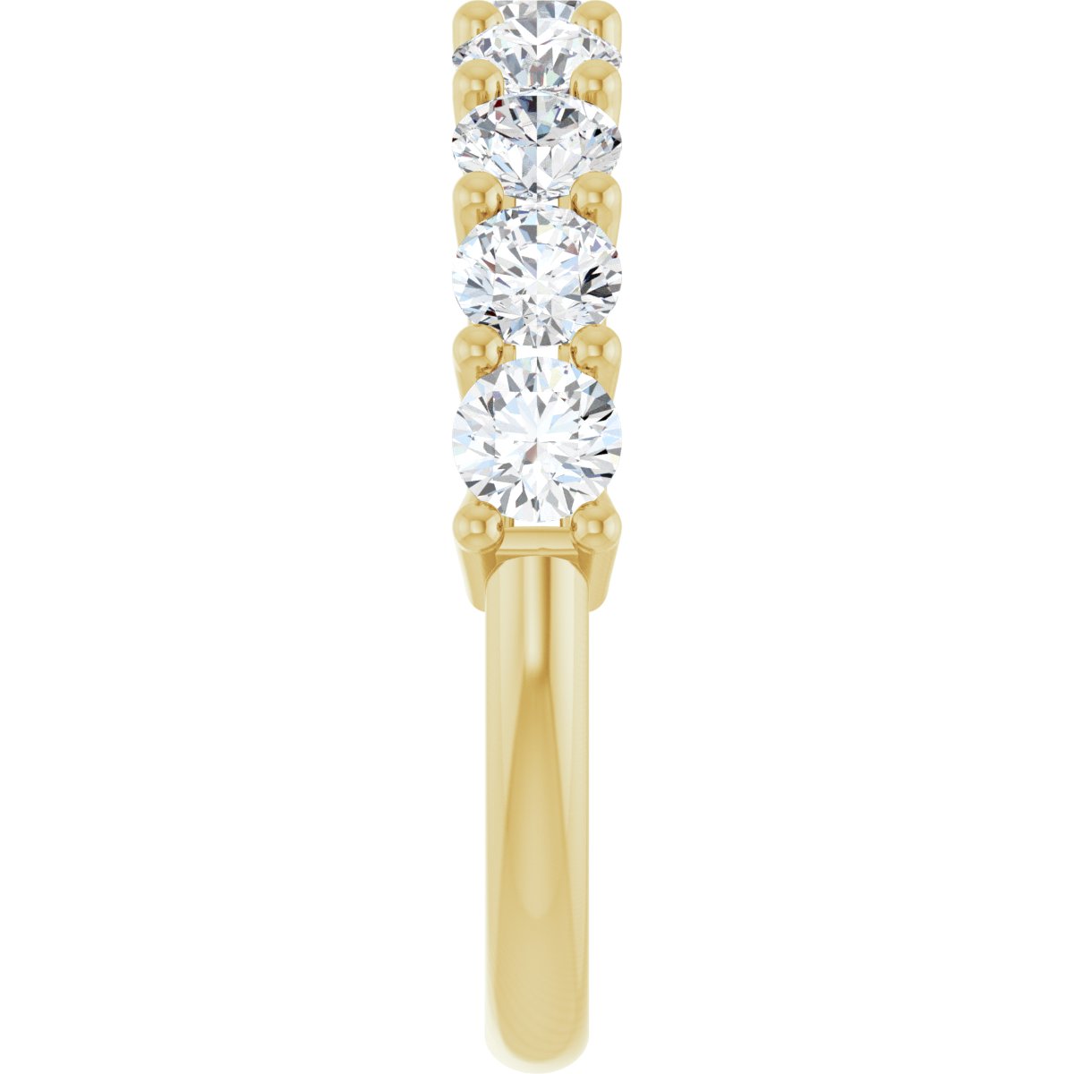 Shared-Prong Anniversary Band - Round | Metal Type=14K Yellow Gold | Diamond Size=3.5MM | Image 2